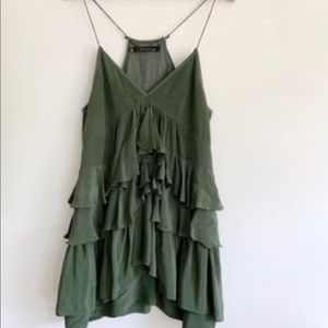 Patterson J Kincaid green silk  dress